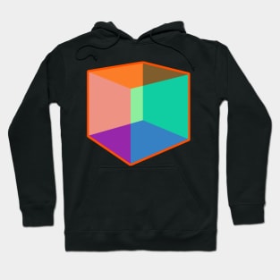 Color Cube Pattern on Orange Hoodie